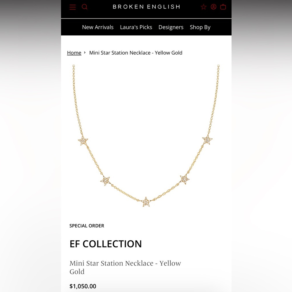 EF COLLECTION
Mini Star Station Necklace - Yellow Gold